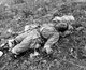 Korea: A Chinese communist soldier killed by troops of the 1st Marine Division on Kari Mountain, 1951