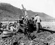 Korea: US Army 159th Field Arillery Battalion fire a 105-mm howitzer near Uirson, 24 august 1950